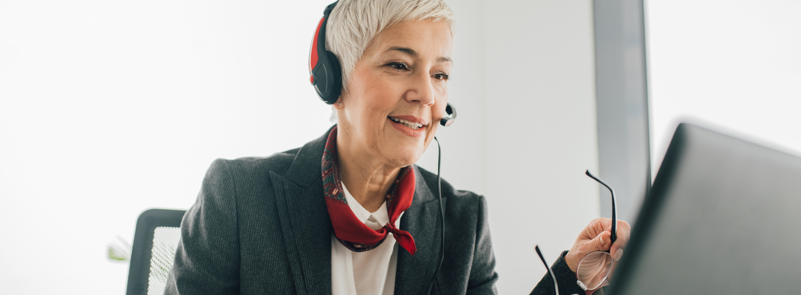 Call center employee at work